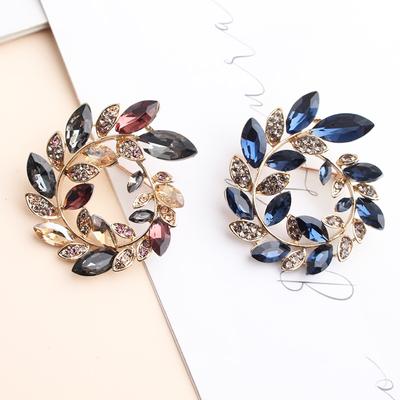 Pomlee Rhinestone Crystal Olives Brooches Unisex Women And Men Brooch Pin Collar Jewelry Suit Coat T -Shirt Dress Accessories