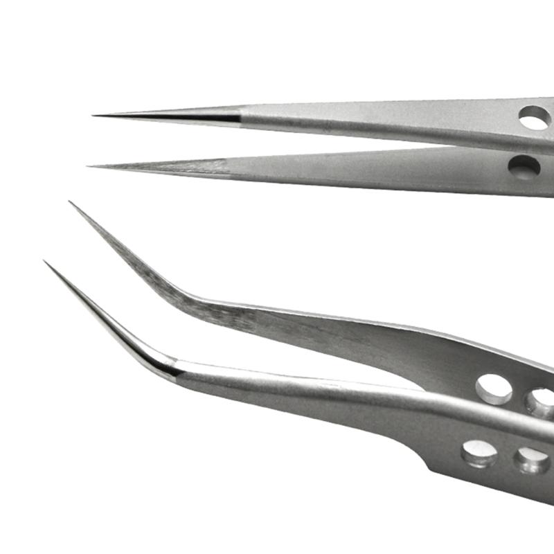 5Pcs Electronics Industrial Tweezers Anti-static ESD Curved Straight Tip Precision Stainless Steel Forceps Phone Repair