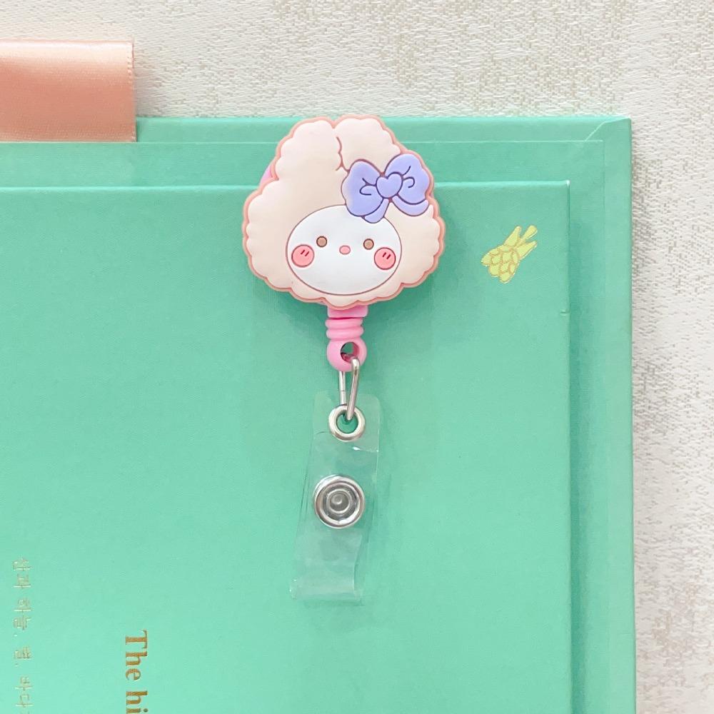 Bear Rabbit Retractable Badge Holder Cartoon Animals Easy Pull Buckle  Hospital Use