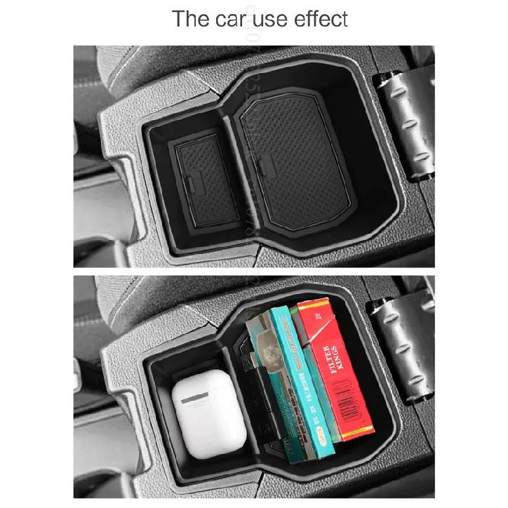 for Dacia Sandero 20-25 Armrest Storage Box Plastic Stowing Tidying Silicone Mat Car Interior Storage Accessories Car Organizer