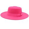 Popular Top Hat Versatile Bow Dome Convex Top Big Brim Fashion Casual Woolen Felt Hat Top Hat Hat