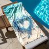 1pc Butterfly Heart on Seaside Bliss 2D Printed Microfiber Beach Towel, quick dry super absorbent. Great for beach, pool