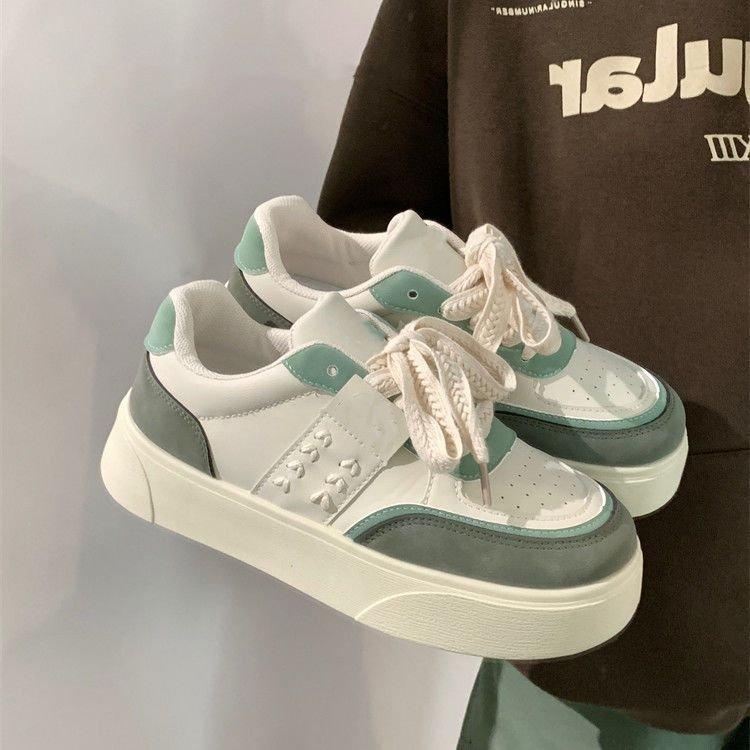 

Sneakers women s autumn and winter mixed batch 2025 new muffin color matching wheat ears women s sports bread shoes women 35 бежевый