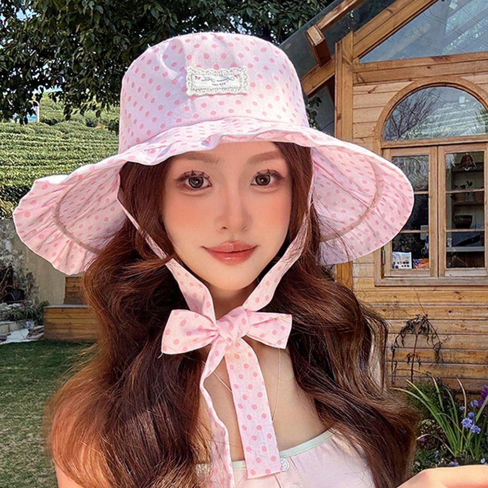Spitze Damen Fischerhut Band Sonnenschutzhut Tragbarer Sommer-Sonnenhut Reise