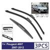 For Peugeot 4007 2007-2012 Wipers 24 + 20 + 12 Front and Rear Wipers Wipers