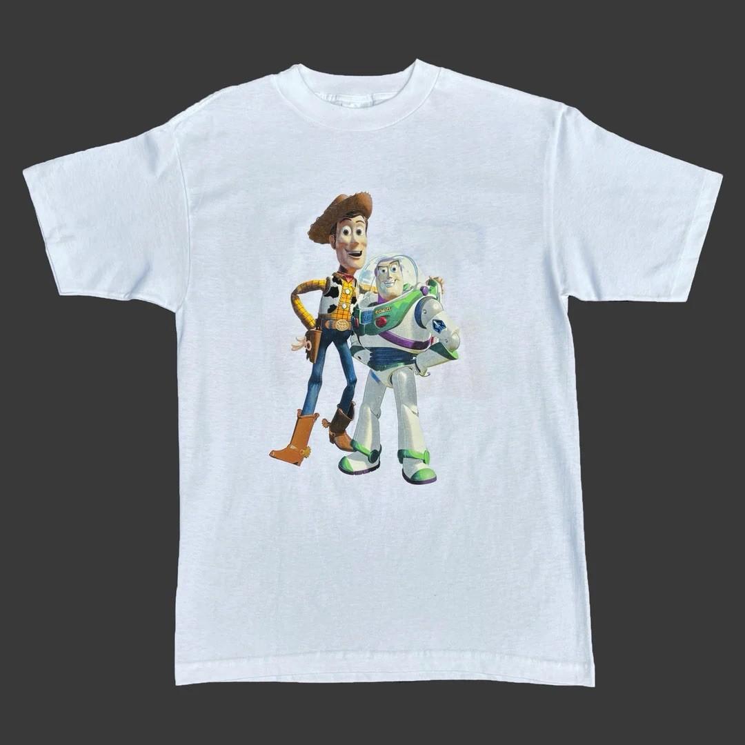 Toy Story 1995 95 90s Vintage Movie Disney Pixar Woody Buzz Logo Rare Unisex T-Shirt S