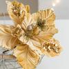 Simulation Artificial Poinsettia Flower 22cm Christmas Tree Decorations  Party Gifts