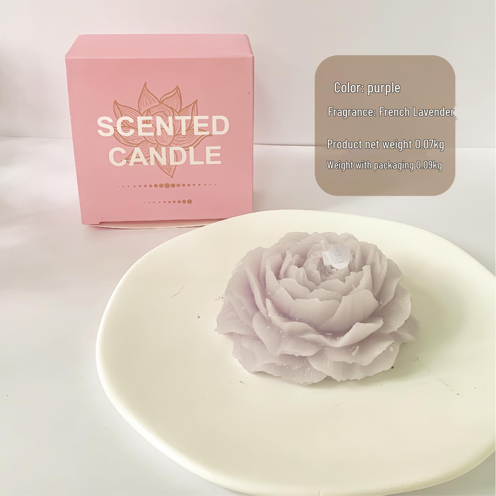 Peony Scented Candle: Romantic Floral Fragrance Gift Box for Bedroom Ornaments & Birthday Souvenir