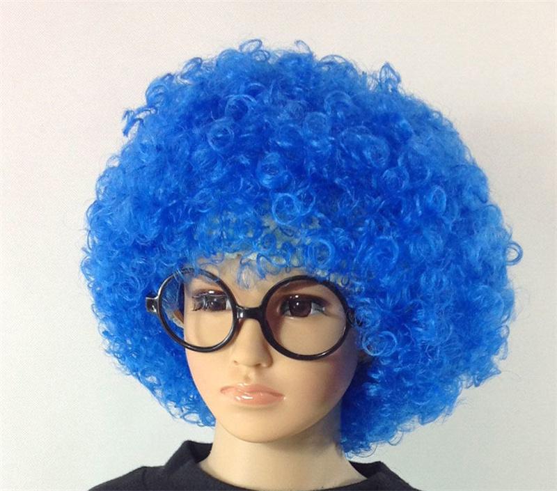Funny Clown Cosplay Kindergarten Baby Wig Hair Extensions Synthetic Colours Fluffy Curly Head Cover Performance Kids Wig Hat