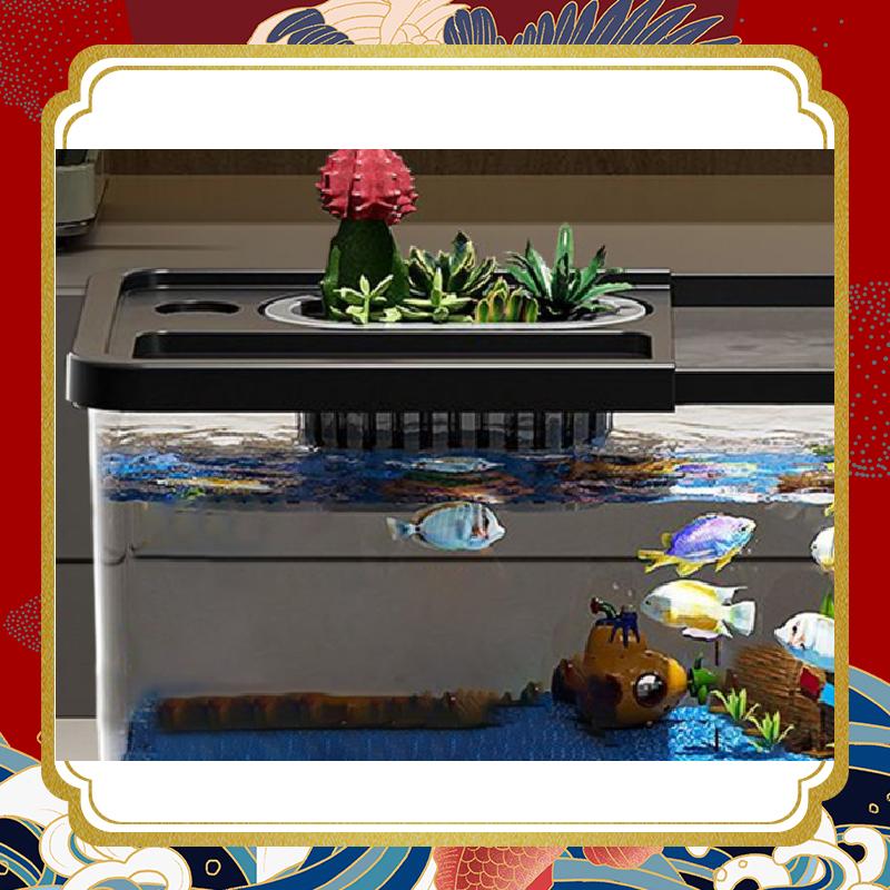 

Маленький аквариум Акриловый прозрачный настольный аквариум с декоративными аксессуарами Стартовые наборы для аквариума для настольного декора гостиной студии CN