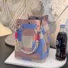 Versatile Large Knitted Handbag with Hollow-Out Flower Pattern