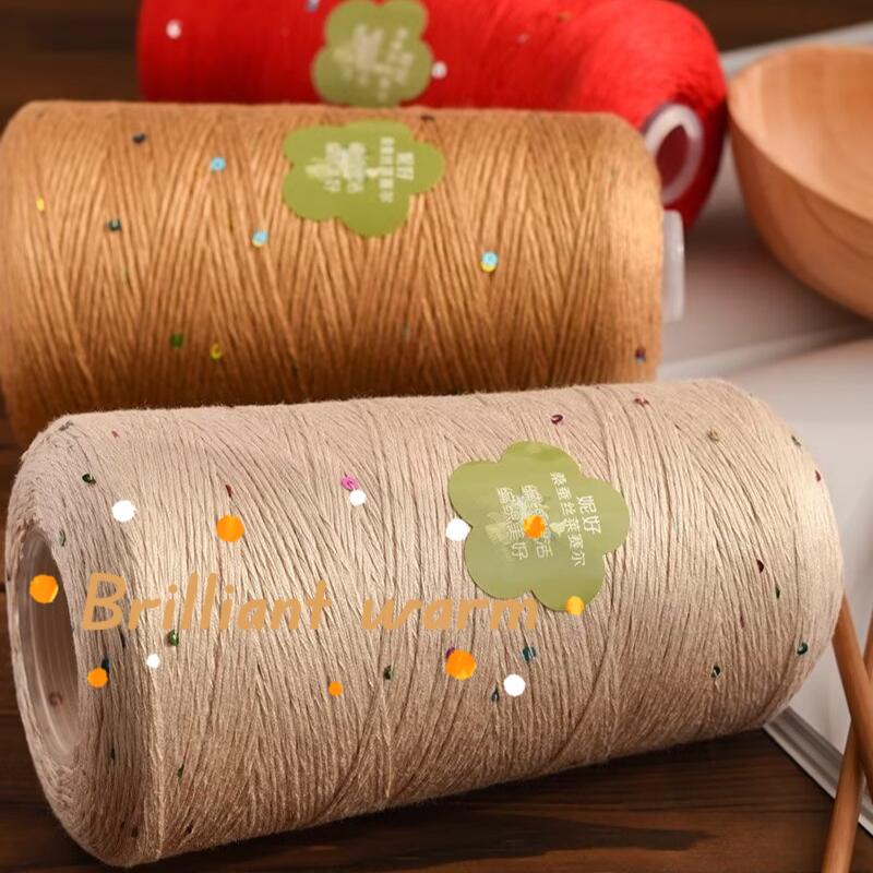 400g/rolka Nici Sequin Dopaminowe Jedwabna Nić Jednolity Kolor Metalowa Nić Sequin DIY Ręcznie Dziane Oddychająca Krótkim Rękawem Nić