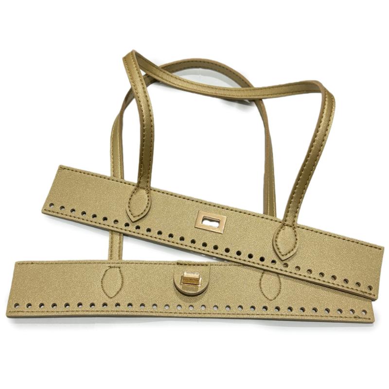 Плетеная Ручка Сумки Ручка Сумки Аксессуары для Сумки Сделай Сам Пряжка Ручка из ПУ Ретро Перфорированная Двойная Ручка Однотонная Ручка Сумки 5