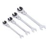 Brake Line Wrench Set 72 Teeth Adjustable Angle 10mm 12mm 14mm 17mm Ratcheting Tubing Wrenches