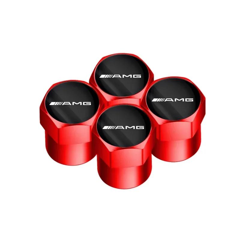 

2025 Hot For Mercedes Benz 4pcs Car Styling Aluminum Emblem Wheel Tire Valve Stem Air Caps for Mercedes Benz Amg W205 W211 W204