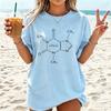 Fashion Women T Shirts Caffeine Molecule Print T-Shirt Tees Casual Tops Summer Female Clothing Coffee Drinker Women's T-shirt