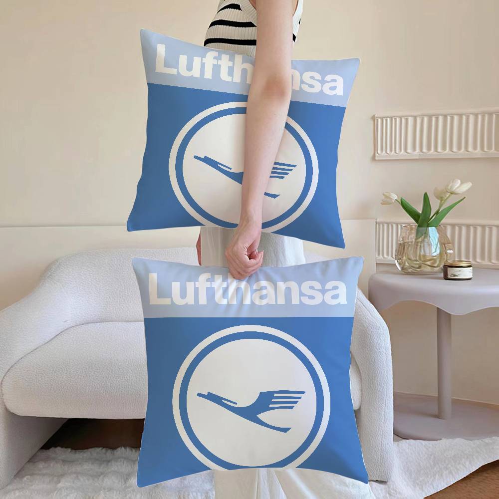 D-Deutsche Lufthansa Kuddfodral Soffa och Vardagsrum Dekorativa Kuddfodral Dammtäta och Kvalstertäta Osynlig Dragkedja