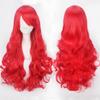 Parrucche Cosplay Europee e Americane, Parrucche Anime Colorate, Fibra ad Alta Temperatura, Capelli Lunghi e Ricci da 80 cm, Bottoni per il Commercio Estero