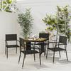 5 Piece Garden Dining Set Poly Rattan Black