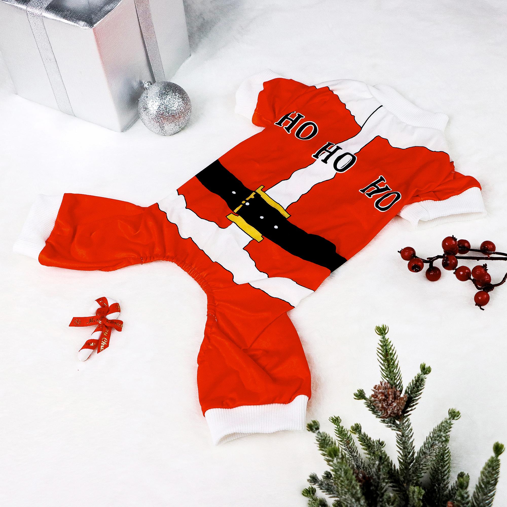 

Комбинезон для питомца собаки, мягкий дизайн Санта-Клауса, одежда для собаки с буквами HO, пижама для собаки, костюмы, теплая одежда для щенка собаки, кошки, Рождество XS（old） красный