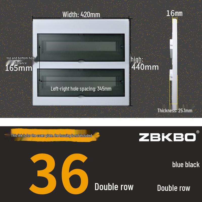 Frosted Flat Panel Lighting Distribution Box - 10/12/15/18/30 Positions, Strong Current, Plastic Panel