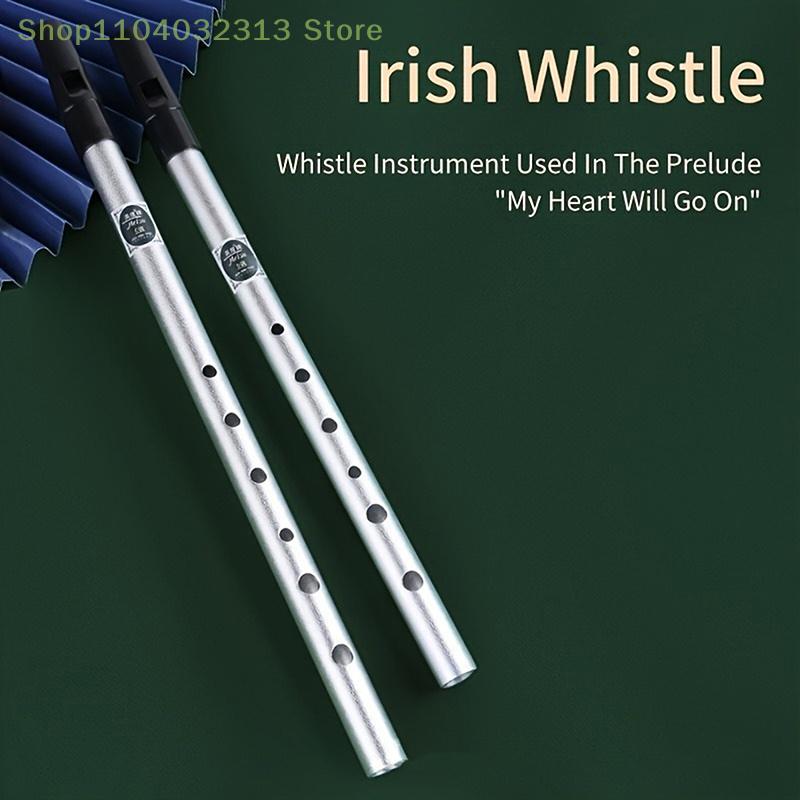 1PC C/D Key Tin Penny Whistle Authentic Irish Flute with 6 Holes Traditional Irish Music Musical Instrument