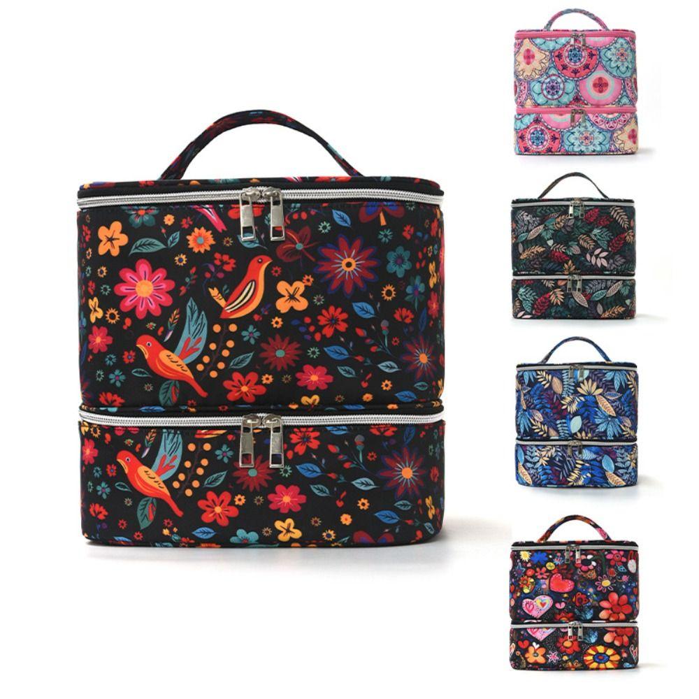 Double Layer Essential Oil Storage Bag 30 Grids Nail Care Kit Bag Makeup Bag for Nail Lovers