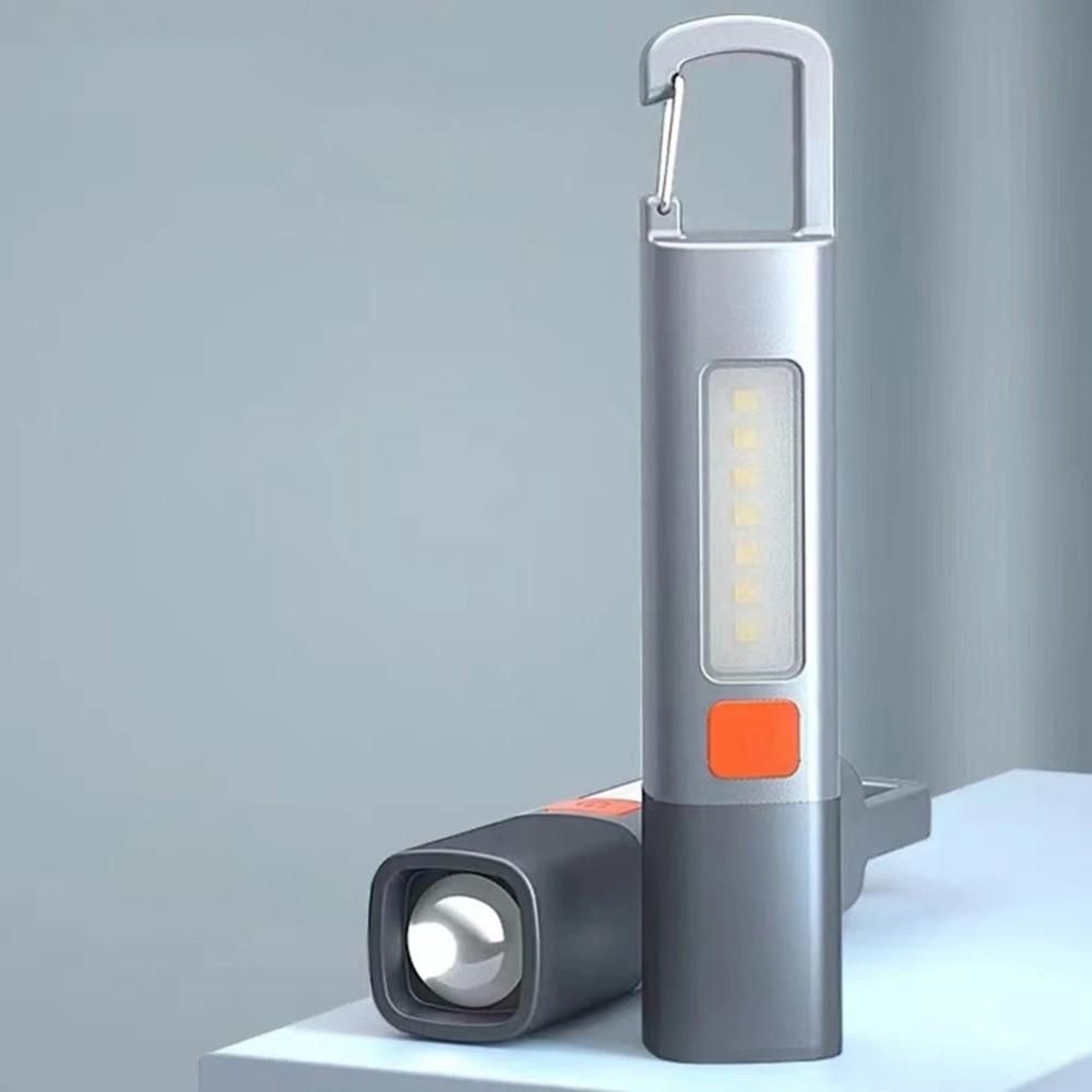 Zoomable Super Bright LED Flashlight Rechargeable Waterproof Torch Light With Hook Long-range Emergency Lantern