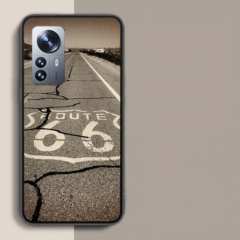 America Route 66 Phone Case For Redmi Note 15 Pro 5G 14 13 12 Pro Plus 11 11T 11E 11S 10 Pro 10S 9 9S Cover Cell Clear with Suit