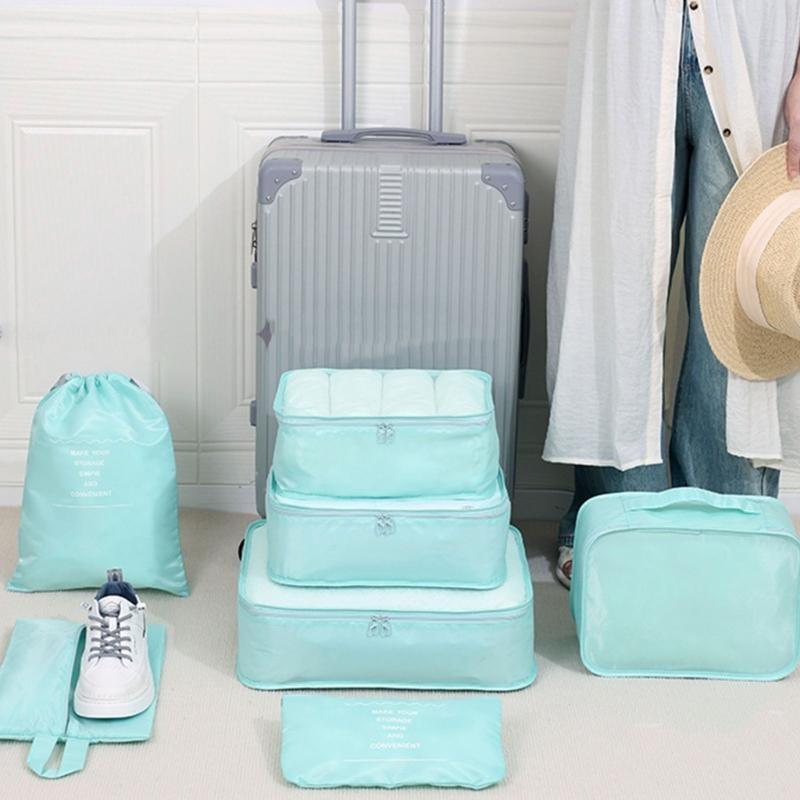 652F Seven-Piece Storage Suit Travel Clothes Storage Pouches with Drawstring Bags