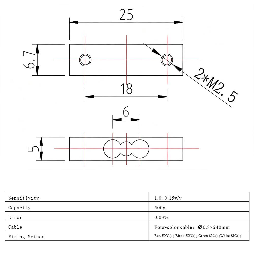 High Precision Aluminum Alloy Weighing Sensor Load Cell HY-199M 500g Weight Pressure Sensor for Electronic Platform Scale