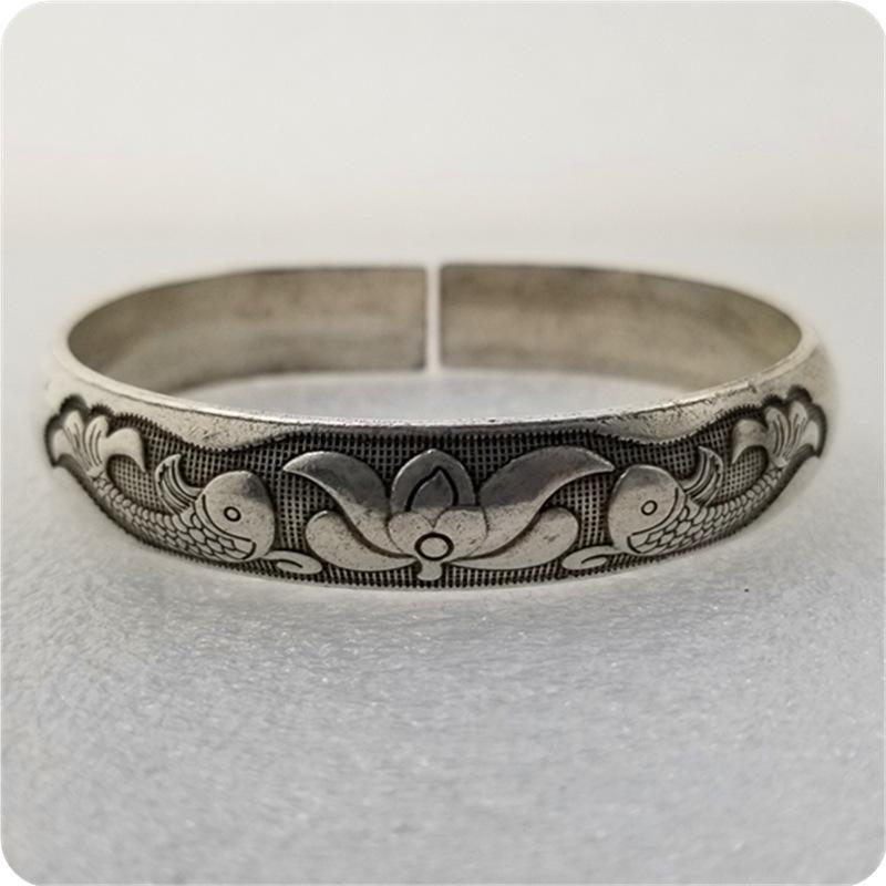 

Antique-Style Double Fish Lotus Alloy Bracelet #SQ002 #SQ002