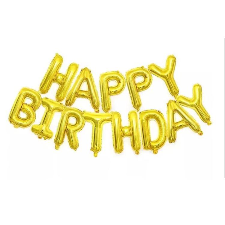 16PCS Pink Birthday Balloon Decorations Foil Letter Balloons with "Happy Birthday" Globe Design for Kids Party Backdrop Supplies