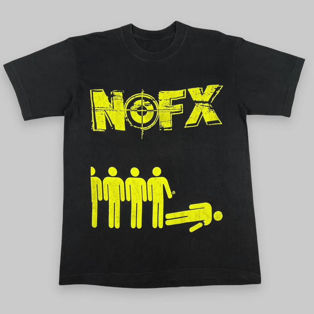 NOFX Punk Band Rock Shortsleeved American Streetwear Vintage Lettering Simple Loosefitting Mens and Womens Print Tshirt