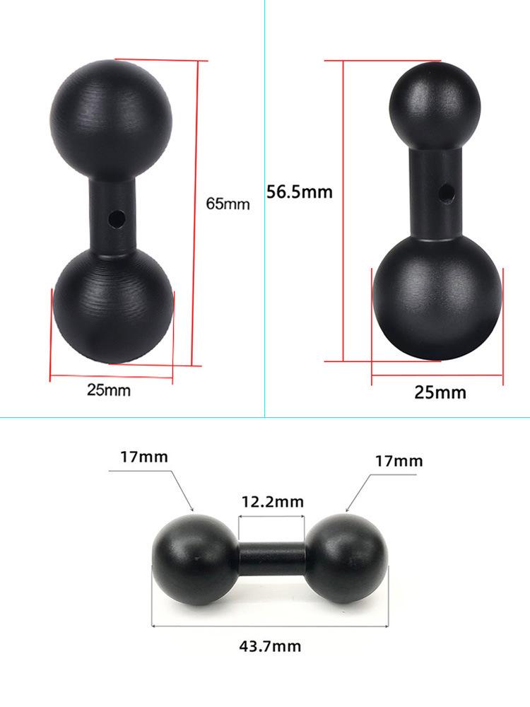 

Motorcycle Rearview Mirror Mount: 1/4 Screw to 17/20/25 Ball Head Phone Holder with M10 Connecting Rod 17mm Ball Head to 1/4 Screw Set