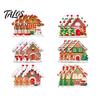 Indoor Christmas Party Decorations 24/36Pcs Gingerbread House Ornaments, Wooden Xmas Tree Decor with Rope, Gift Tags Hanging Ornaments for Holiday New