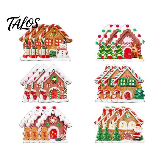 Indoor Christmas Party Decorations 24/36Pcs Gingerbread House Ornaments, Wooden Xmas Tree Decor with Rope, Gift Tags Hanging Ornaments for Holiday New