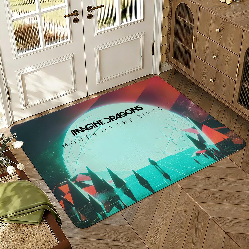 Rock Band Imagine D-Dragons Bones Floor Mat Soft Thickened Non-Slip Bedroom Living Room Door Mat Home Decor Flannel Rugs