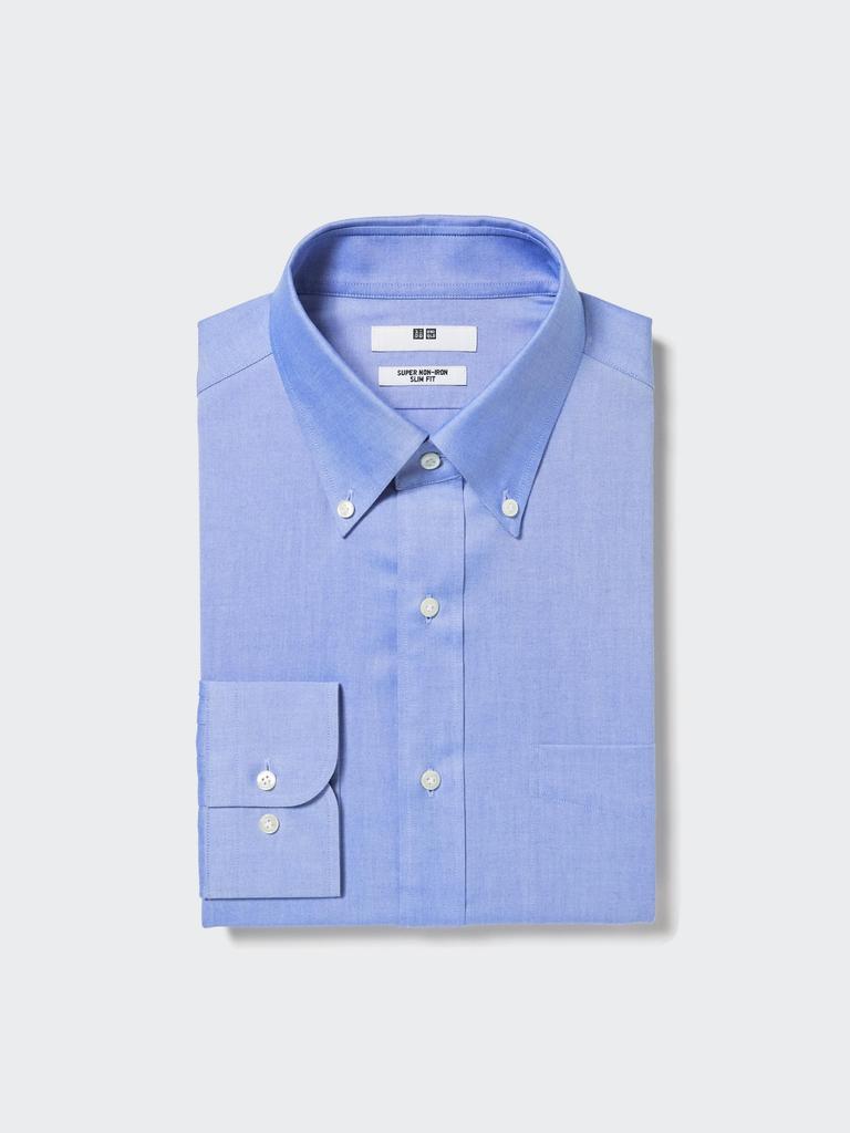 Uniqlo Japan Super Non Iron Slim Fit Shirt  Button Down Collar  Long Sleeves 