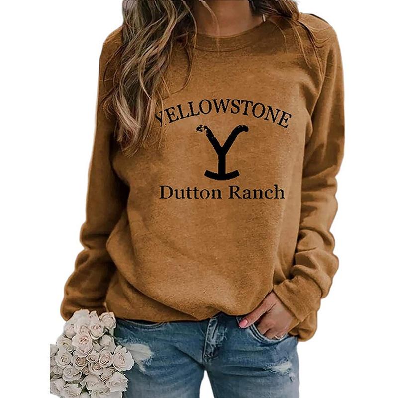 Women's Graphic Crew Neck Sweatshirt Long Sleeve Loose Casual Western Pullover