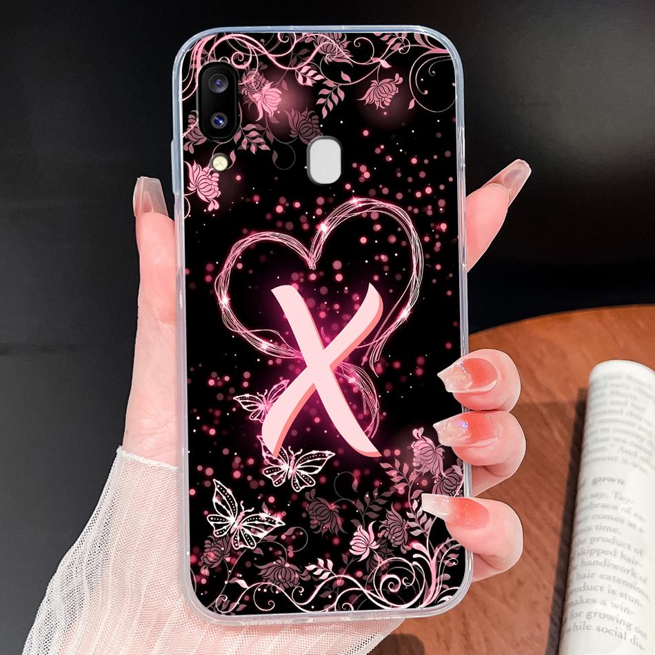 Für Samsung Galaxy A20 A20S A21 A30 A30S Handyhülle Schmetterling Buchstaben Weiches TPU Klare Silikonhülle Für Galaxy A 20 A 30 Gehäuse