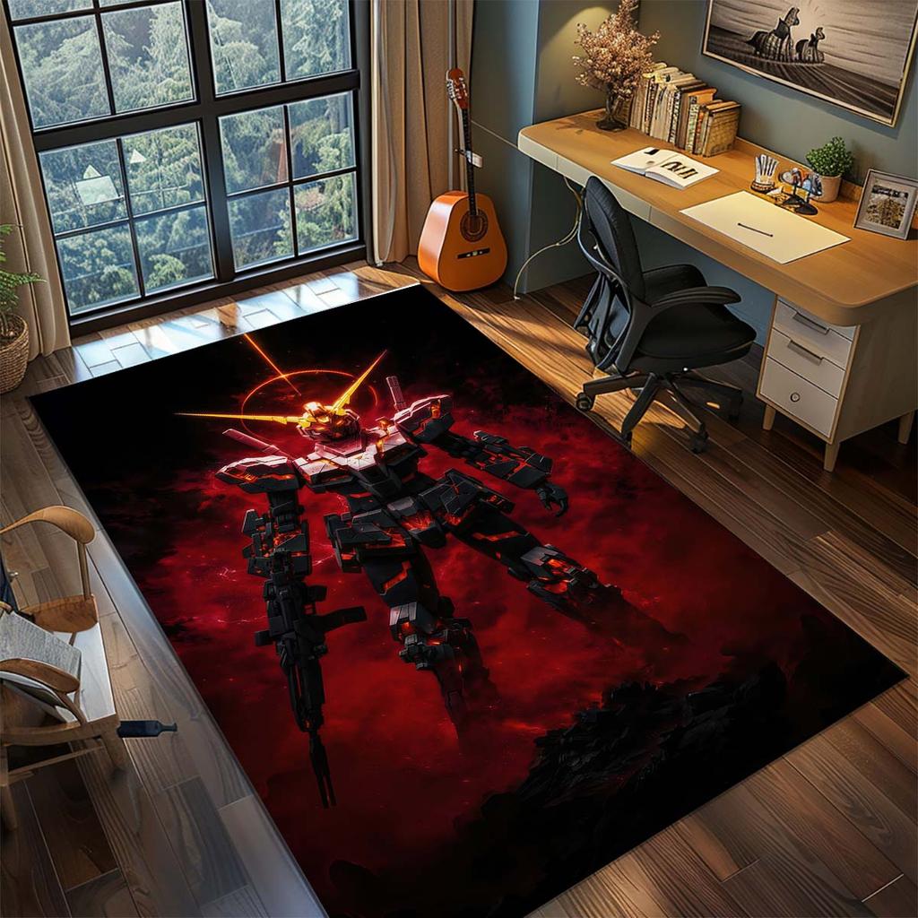 Gundam Anime Mecha Robot Rug Carpet Large Area Rug Non Slip Washable Floor Mat Gamer Room Bedroom Home Decor