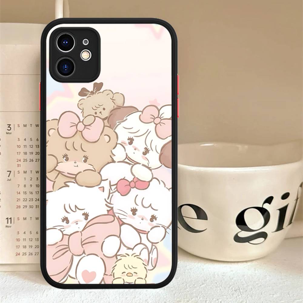 

Cute M-Mikko I-Illustrations Phone Cases For IPhone 16 15 14 Plus 13 12 11 Pro Max Matte Oft Bumper Phone Cover iphone 14 pro