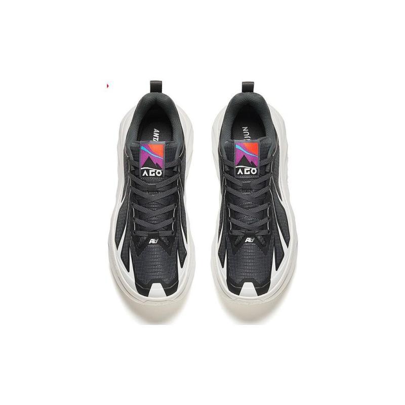 Anta Champion Series Wear-Resistant Low-Top Casual Running Shoes Men's Black White Sneakers 912416606A-5