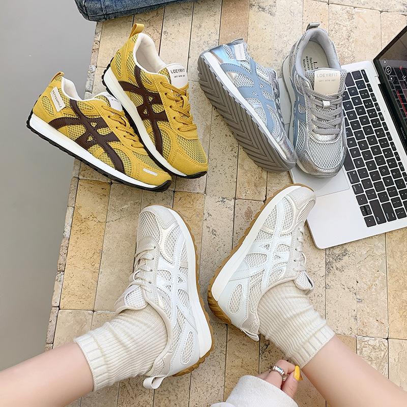 European Station Color Matching Mesh Forrest Gump Shoes Women's 2025 Spring New Breathable Versatile Lightweight Casual Sports Running Shoes