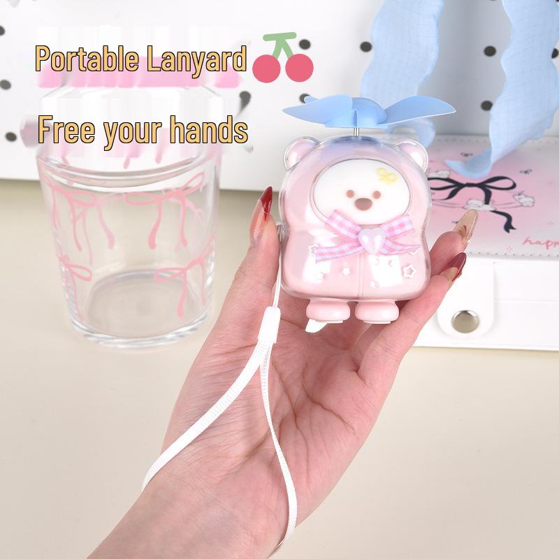 2026 Cute Cartoon Mini USB Rechargeable Fan – Portable Electric Desktop Fan Gift