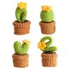 4Pcs Potted Plants Crochet Starter Kit DIY Knitting Crocheting Kit with Step-by-Step Video Tutorials for Beginners Adults