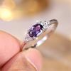 Female Charm Oval Purple White Zircon Minimalist Stacking Thin Rings For Women Party Wedding Bands Mothers Day Jewelry Gifts CZ