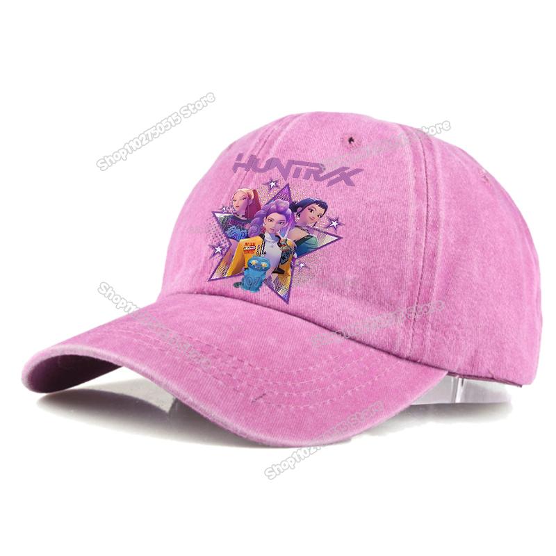KPop Demon Hunters Retro Washed Baseball Caps for Women Girl  Snapback Sunhats Outdoor Travel Sunshade Peak Cap Hip Hop Dad Hat