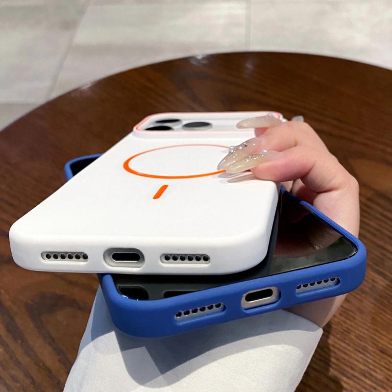 Ultrathin Simple For Magnetic Phone Case For iPhone 11 12 13 14 15 16 E 17 Air Pro Max Wireless Charging Soft Matte Phone Cover